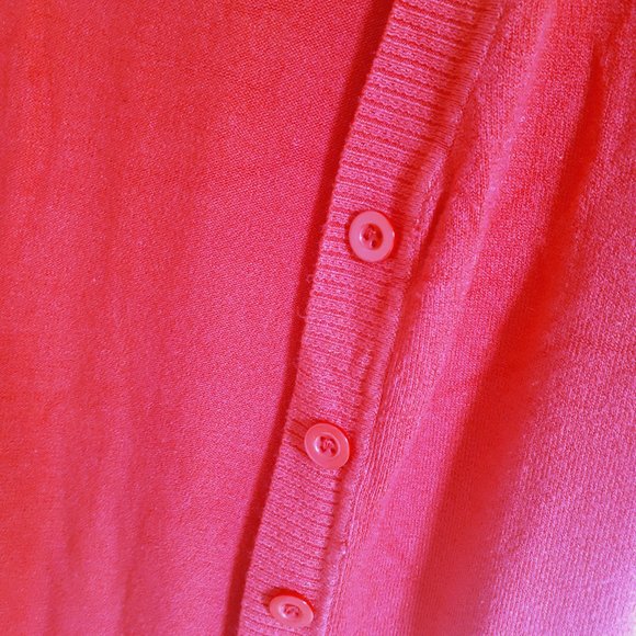 Costa Blanca Long Coral Red Cardigan - Picture 3 of 7